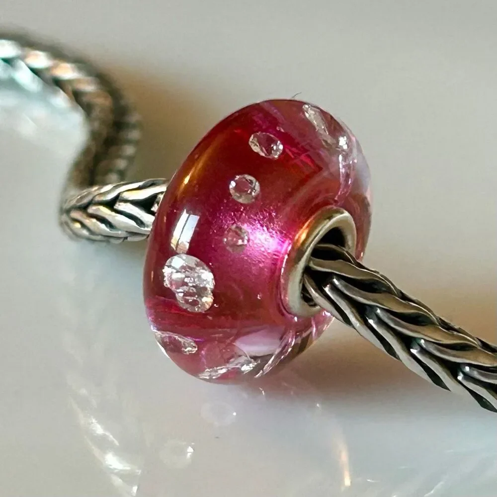 TROLLBEADS Pink Diamond Bead LAA 925S Preowned, Perfect!